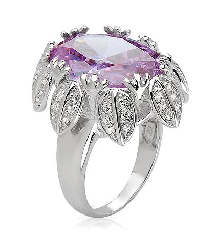 19.7CT HUGE FLORAL RING SOLID 925 SILVER-sz7.5